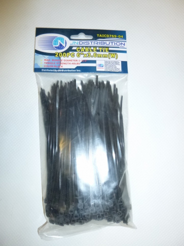 IM-T139 CABLE TIES (ZIP TIES) 6"  (100pc PER BAG)