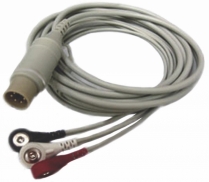 015747109511 ECG CABLE W/ 3 LEAD SNAP CONNECTOR 6 PIN TRUNK CONNECTOR