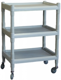 101B UTILITY CART PLASTIC 3 SHELVES 21.5''L x 14''Wx 37.6"H