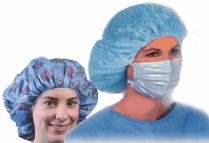 18255 CAPS NURSES BOUFFANT 21" STRETCH BLUE