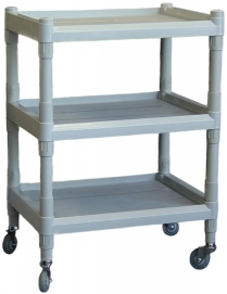 201B UTILITY CART PLASTIC 3 SHELVES 25.6''L x 17.8''Wx 37.6"H