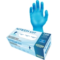 375 NITECH EXAMINATION GLOVE (BLUE)  POWDER FREE,P/F  MEDIUM