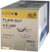 553B SUTURE 3-0 PLAIN GUT 27" C-7 24MM NDL 3/8  RV CUT LOOK