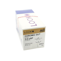 560B SUTURE 3-0 CHROMIC GUT 27" C-6 18MM NDL 3/8  RV CUT LOOK