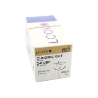 561B SUTURE 2-0 CHROMIC GUT 27" C-7 24MM NDL 3/8  RV CUT LOOK