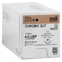 595B SUTURE 4-0 CHROMIC GUT 18" C-3 13MM 3/8 PREC. RV CUT LOOK