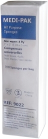 9022 GAUZE NON WOVEN SPONGE 2 X 2" 4PLY NON STERILE