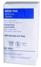 9024 GAUZE NON WOVEN SPONGE 4 X 4" 4PLY NON STERILE
