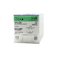 915B SUTURE NYLON 6-0 18" C22 3/8 NDL 16MM RV CUT LOOK BLK MONOFL
