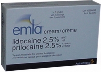 ASTRA076 EMLA CREAM W/2 TEGADERM DRESSING 5GM 2.5%