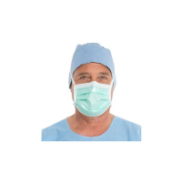 KC49215 SURGICAL MASK, ANTI-FOG, PLEAT STYLE W/TIES,FILM STRIP,GREEN