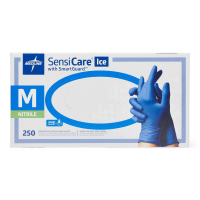 MDS6802 GLOVES SENSICARE ICE NITRILE BLUE P/F SIZE MEDIUM
