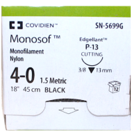 SN5699 MONOSOF BLACK 4-0 SUTURE 18" P-13 CUTTING