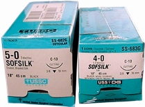 SS683G SUTURE SILK 4-0 BLACK 18" C13 19MM 3/8CIRCLE NEEDLE