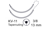 VP728X SURGIPRO BLUE 6-0 SUTURE, 30" , KV-11 TAPERCUT, DBL ARMED