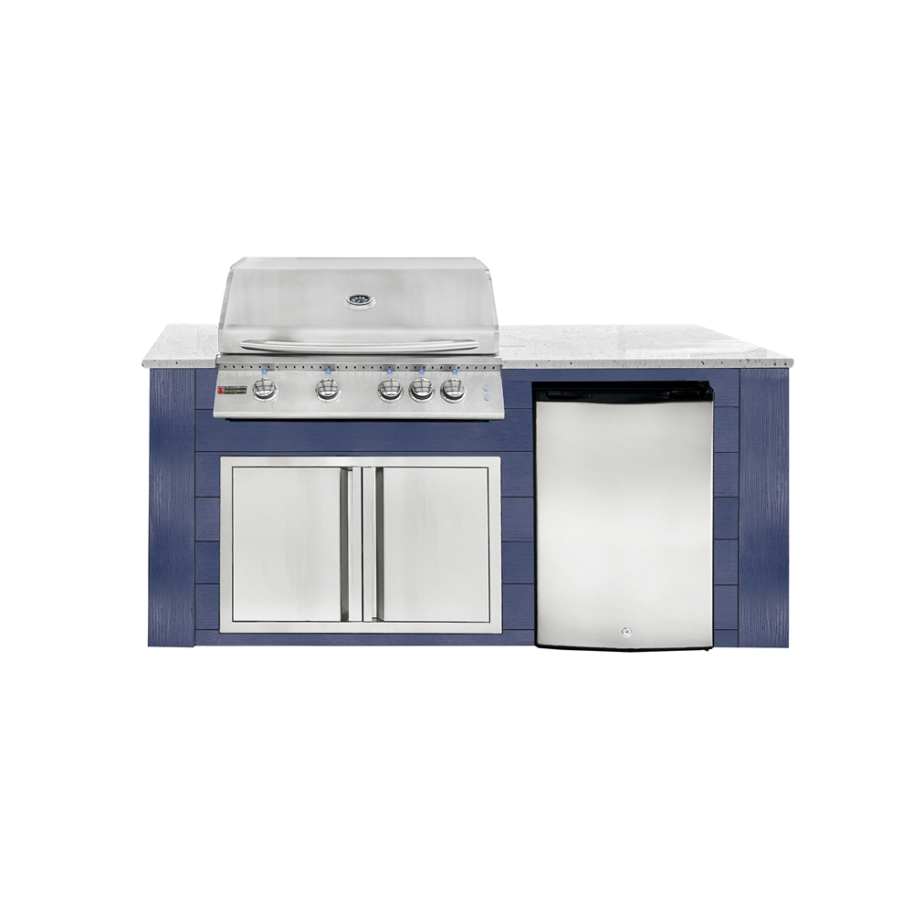 6 FT. Pro-Fit Island Only White Top Blue Paneling