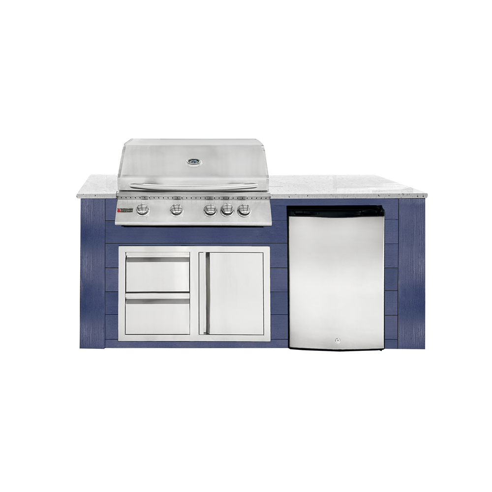 6 FT. Pro-Fit Island Only White Top Blue Paneling