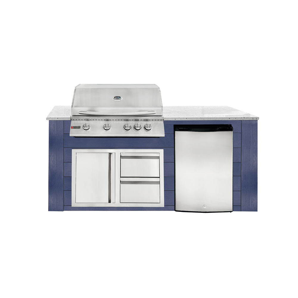 6 FT. Pro-Fit Island Only White Top Blue Paneling