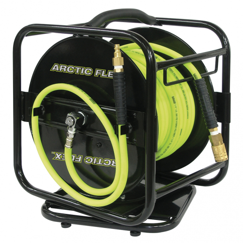 K-10014FRL 1/4" X 100' MANUAL AIR HOSE REEL W/HYBRIDE POLYMER AIR HOSE