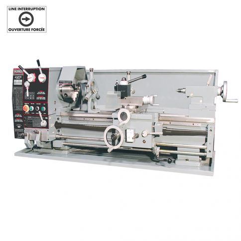 KC-1236ML/KM-053 Tour &agrave; m&eacute;tal 12" x 36" avec t&ecirc;te &agrave; engrenage avec attachement de tournage conique