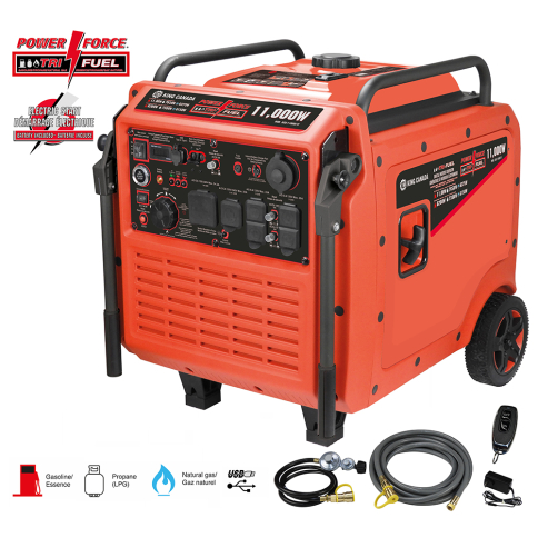 KCG-11000I-TF G&eacute;n&eacute;ratrice &agrave; inverseur &eacute;lectronique &agrave; triple carburants 11,000W