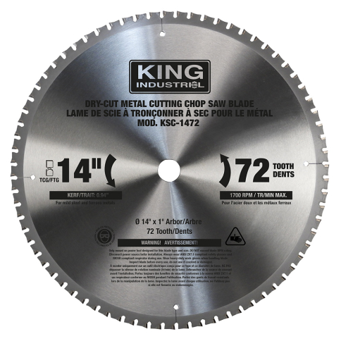 KSC-1472 14" X 72 TOOTH CHOP SAW BLADE