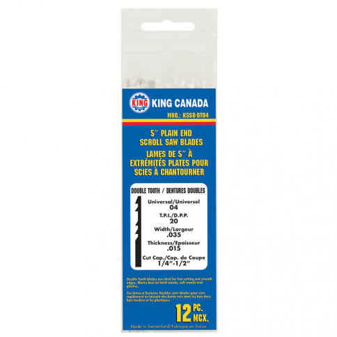 KSSB-DT04 DOUBLE TOOTH SCROLL SAW BLADES