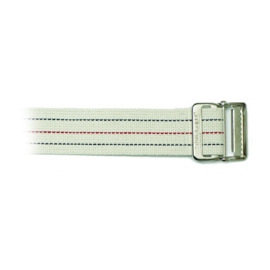 EM-2903-2010 Gait Belt, Cotton, 60" Long, Pinstrip, Metal Buckle