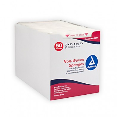 EM-6624-0003 2"x 2" Sterile NW Sponge Gauze 2/pack, 4 ply, 50pks/bx