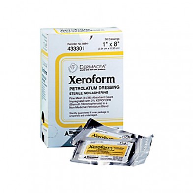 EM-6624-3301 Xeroform Petrolatrum 1"x 8" Dressing, 50/box