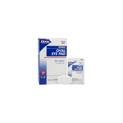 EM-6633-0841 Eye Pad, Oval Cotton 1-5/8 x 2-5/8, LF, Sterile, 50/box
