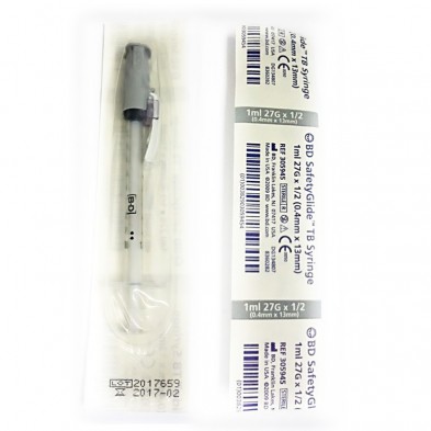 EM-6830-5945 1cc TB Syringe 27Gx 1/2" SafetyGlide Needle - 100/box