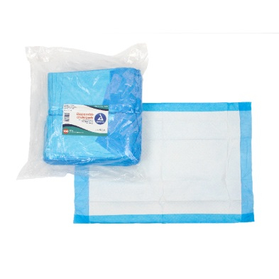 EM-7910-1341 Blue Underpads, Disposable 17"x 24" (22g) 300/cs, Dynarex