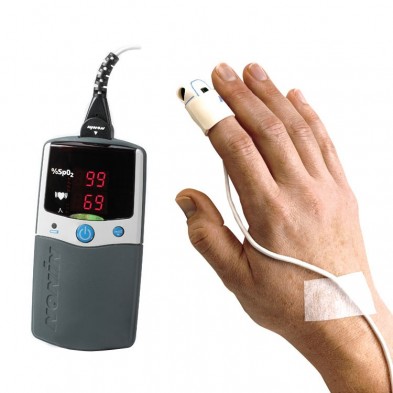 EM-9510-2508 PalmSat Digital Handheld Pulse Oximeter,8000J Adult Probe