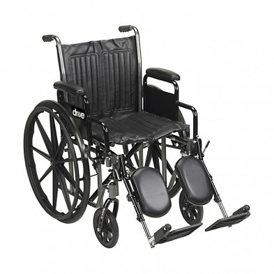 EM-9621-218F Wheelchair, 18" 300 lb, fixed arm, swing away elevated legre