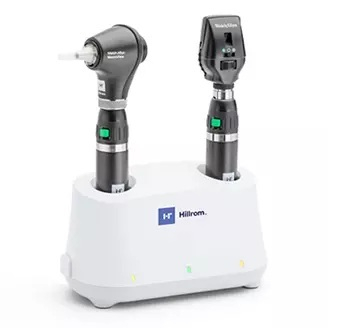 EM-971P-2LDX Desk Set w/Coaxial LED Ophthal. & MV Basic LED Otoscope