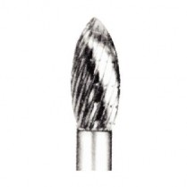 Carbide Lathe Bur 1/4" Shank Flame Dual Cut 1/2" Head