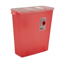 Kendall Sharps Container Red Transparent w/Rotor Lid 3 Gal