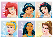 Princess Portrait Stickers 100 Per Roll