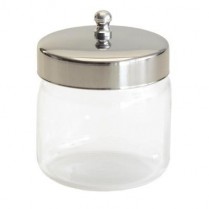 Glass Sundry Jar 3X3 W/ Metal Lid