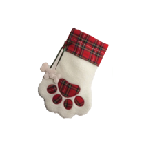 SPOT HOLIDAY 2-Bone Plaid Pawprint Pet Stocking (6)