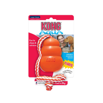 KONG Cool Aqua w/Rope Dog Toy (Orange) Large