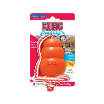 KONG Cool Aqua w/Rope Dog Toy (Orange) Medium