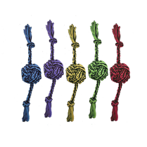 MULTIPET Toy Nuts for Knots - 2-Knot Rope w/Ball 13"