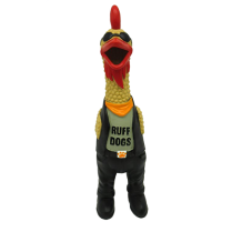 MULTIPET Toy Latex Chicken Biker 11"