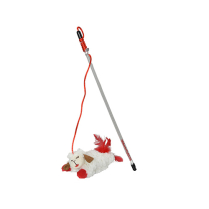 MULTIPET Toy Lamb Chop Cat Wand 12" NEW