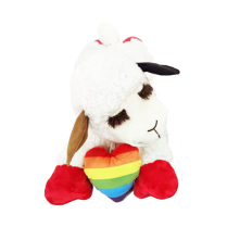 MULTIPET Toy Lamb Chop Holding Rainbow Heart 18" NEW