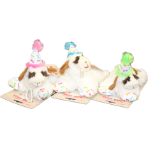 MULTIPET Toy Lamb Chop with Birthday Hat Asst 6"