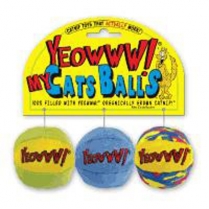 DW My Cats Balls (assorted) Yeowww! Catnip Toy 3-PACK (4)