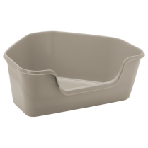 MOD HY Fit Corner Litter Box 26x21x10" Warm Grey (6) NEW